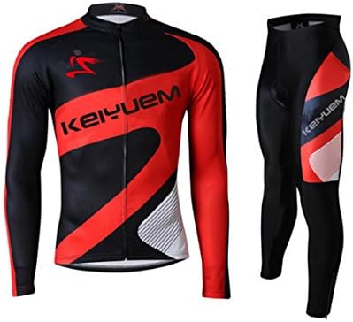 Rare Cycling ClothingSpring Warm Long Sleeve Bike Jersey Suit Quick Wicking Cycling Jersey Clothes And Gel Paded , xxl