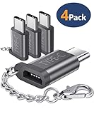 USB-Typ-C-Adapter: Verwenden Sie diesen Adapter, um ein USB C Gerät (Handys, Tablets oder Laptops) mit einem Standard-Micro-USB-Kabel zu schnell aufladen, synchronisieren oder um Daten zu übertragen