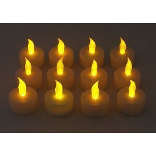 Katomi lumini LED senza fiamma tè luce Candele flicker, funzionamento a batteria, lunga durata, 12pcs-Yellow, 12pcs