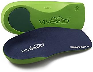 Vivesole UK Half Length Super Slim Orthotic insoles for plantar fasciiitis and fallen arches (5-6.5)