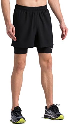 Willarde Men's 2 in 1 Training Woven Shorts with Compression Lining