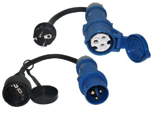2 x ADAPTER CEE Stecker Kupplung 230V MENNEKES Camping Boot H07RN-F 3x2,5mm² 16A