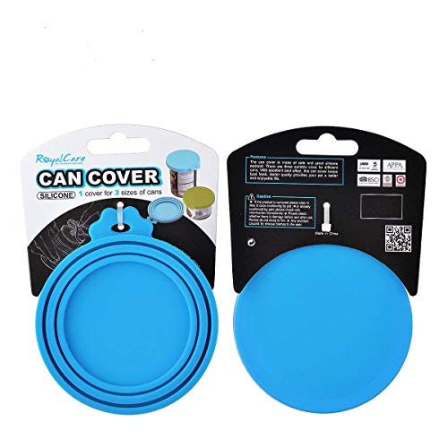 RoyalCare Silicone da 2 pezzi animale domestico lattina Copertina, cibo per gatti per cani può coprire silicone e lavastoviglie senza BPA per più dimensioni (Set di due)
