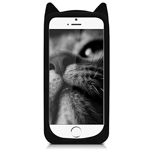 kwmobile Funda para Apple iPhone SE   5   5S - Carcasa Protectora de  Silicona  y dise  o con Gato - Cover  Trasero  de m  vil