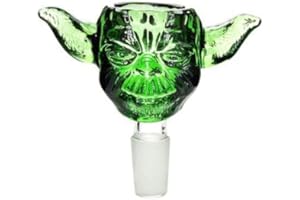 UKGLASS 14mm Glass Bowl Green Head Smoking Bowl Slider Male for Glass Accessories (14mm Male)