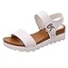 Produktbild Sandalen Damen,Cooljun Frauen Sommer Sandalen Schuhe Peep-Toe Low Schuhe Roman Sandalen Damen Flip-Flops Fischmund Sandalen Einfarbig Studenten Sandalette Bequeme Badeschuhe Reizvolle (41, Weiß)