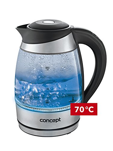 Concept hausgerate rk4060 Glas Wasserkocher, Herausnehmbarer Anti-Kalk-Filter, 1,8 L mit Temperatureinstellung, 2200 W, edelstahl / glas - 3