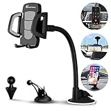 Car Phone Holder, Vansky 3-in-1 Car Phone Mount Air Vent Dashboard Windshield Phone Holder Cradle w/One Button Release and 360°Rotation Freely Adjustable for iPhone X/8/7/7 Plus/6,LG,Sony,HTC,Huawei