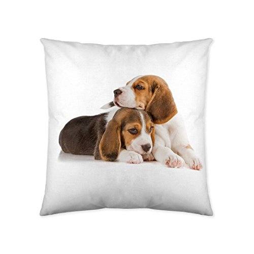 etérea Dekokissenhülle Kissenbezug Kissenhülle, 100% Baumwolle, Beagles Braun 40 x 40 cm