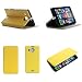 Produktbild Microsoft Lumia 950 XL Dual Sim Tasche Leder Style gelb Hülle Cover mit Stand - Zubehör Etui smartphone 2015 Lumia 950 XL Flip Case Schutzhülle (Handy tasche folio PU Leder, Yellow) - Brand XEPTIO accessoires