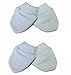 PREMATURE 2 Pairs of Scratch Mitts/Mittens - 100% Cotton Blue