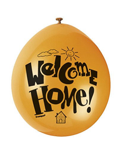 Unique Party 80363 - 9" Latex Assorted Welcome Home Balloons, Pack of 10