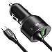 Price comparison product image Tronsmart Car charger, 33W Dual USB Type-C Car Charger with Quick Charge 3.0 Built-in USB-C Cable for Galaxy S8/S8+, Nexus 6P/5X, LG G6/G5, Google Pixel XL and iPhone, Samsung, iPad and More
