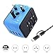 Produktbild VGUARD Universal Reiseadapter, Weltweites Reise Ladegerät mit 4 USB Ports Ladegerät Reisestecker International Stromadapter Stecker für Europa Deutschland UK Australien USA Asien Thailand China -Blau