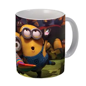 Mugsnyou Minions Ceramic Mug, 325ml, White