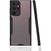 Elfia Samsung Galaxy S22 Ultra ile Uyumlu Silikon Kılıf Şeffaf Kamera Lens Korumalı Yumuşak İnce Kapak Parfen Siyah