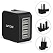 Price comparison product image Travel Adaptor ZPTONE 4 Port USB Wall Plug International Universal Travel Plug Adaptor with US UK EU AU Plug for iPhone, iPad, Samsung, LG, HTC, MacBook and More - Black