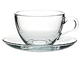 6 x Vasos De Té, café copas de cristal con 6 x bajo plato, Basic Set, 238 cc, 12 piezas)