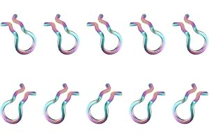 HEIBTENY 10pcs Bike Brake Caliper Spring Clips for Stainless Steel Material, Easy Replacement (Rainbow)