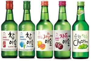 Jinro Shochu Multi-flavour Pack of 5 (Classic, Fresh, Grapefruit, Plum, Grape)
