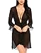 Produktbild Avidlove Elegante kimono Robe Dessous Set 3pcs Robe Volant Chiffon Nachtwäsche Negligee Babydoll Damen Dessous Erotik Lingerie