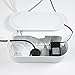 D-Line Cable Tidy Unit Small White bundle with Chunky Reusable Hook and Loop Velcro Cable Ties – 1 Pack of 10