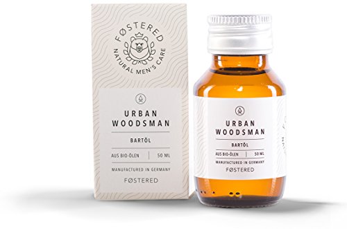 FOSTERED Bartöl "Urban Woodsman" aus Bio Ölen. Hochwertiges Bartpflege Öl 50 ml für einen natürlich weichen & gepflegten Bart