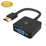 📹 Nuestro adaptador HDMI a VGA esta aprobado la buena material y el excelente proceso elaborado. El fuerte enchufe chapado en oro resistente a la corrosión, no hay riesgo de que se desconecta, y un chipset incorporado que mejora el rendimiento de la transmisión de la señal