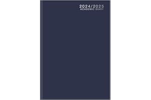 QUICKDRAW Academic Diary 2024-2025 A4 Week to View Mid Year Classic Hardback Student Planner Casebound Organiser (Navy Blue)