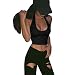Produktbild C 'est Frauen Sommer Totenkopf bedruckt Weste Casual Ärmelloses Rundkragen Baumwolle Cami Tops Shirts (Schwarz, M)