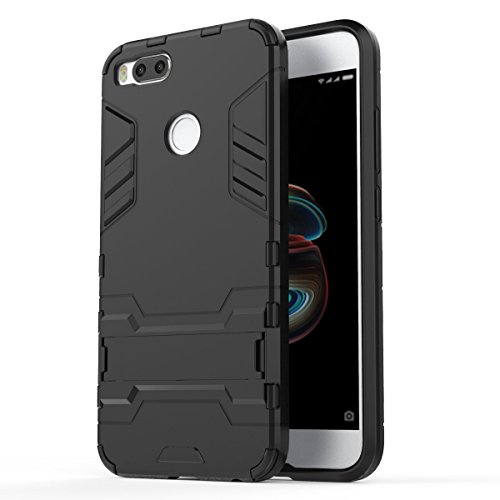 XiaoMi Mi 5X Funda  SMTR Ultra Silm H  brida Rugged Armor Case Choque Absorci  n Protecci  n Dual Layer Bumper Carcasa con pata de Cabra para XiaoMi Mi 5X  Negro