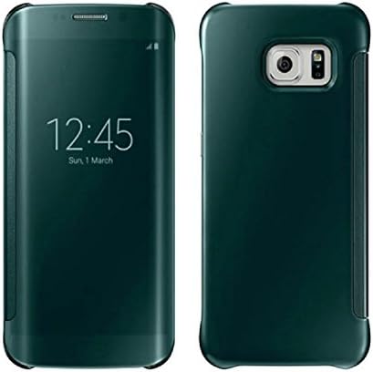 Malloom® For S6 Edge Only, Luxury Flip Clear Acrylic Case Cover(Green)