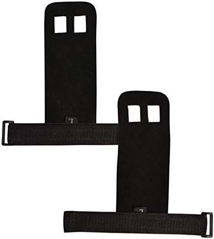 ULTRA FITNESS Textured Leather Gymnastics Grips (PAIR) Gloves for Pull-Ups, Crossfit, gym strength training , Boxing training, Kettlebells and Weight Lifting. Palm protector Protect Your Palms from Tearing and Calluses. Healthy Hands = Longer Workouts - Protect Your Hands From Rips and Tears (Black, S)