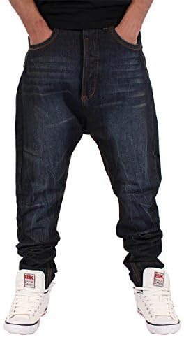 Nappy Boy Mens Boys Drop Crotch Tapered Santiago Bow Arc Star Style Fit Jeans Time Is G Money (W32 - L34)