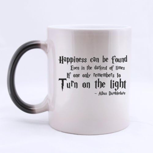 Custom Harry Potter Coffee Mug, Happiness can be found even in the darkest of times if one only remembers to turn on the light
