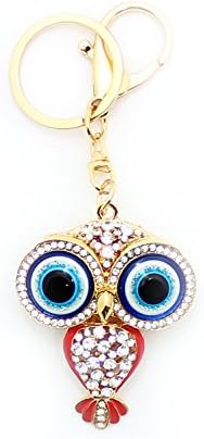 Cute Sparkling Crystal Diamantee Stone Charm Keyring for Womens Bags Car Keys