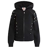  Tuc Tuc Sudadera Felpa Abierta con Capucha NIÑA Good Vibes (Negro 30), 10 años (Tamaño del Fabricante:10A) para Niñas