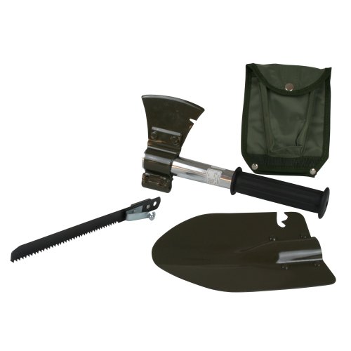 10T Mini-Toolkit – 5-in-1 Werkzeug-Set in Tasche Klappspaten Säge Hammer Beil Öffner - 4