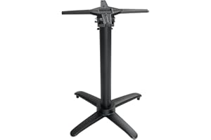 Bolero Pied de table basculant en aluminium noir, aluminium, taille : 720(H) x 480(L)mm, convient aux plateaux de table carrés jusqu'à 700 mm, GP773