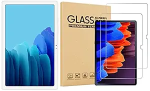 Samsung Galaxy Tab A7 26.31 cm (10.4 inch), Slim Metal Body, Quad Speakers with Dolby Atmos, RAM 3 GB, ROM 32 GB Expandable, Wi-Fi-only, Silver + 2 Pack Tempered