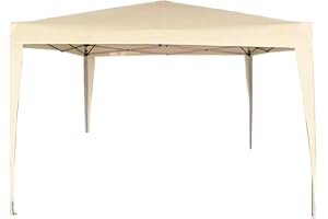 AKTIVE Cenador plegable 300x300x240 cm color crema, Estructura metálica ligera con techo de poliéster impermeable, Montaje rápido sin herramientas, Para jardín y terraza (62188)