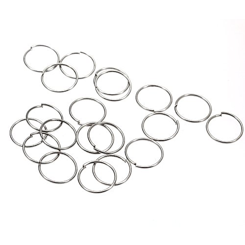 Skyllc 10X Pares de Pendientes Redondo bañado plata Simple 10 mm