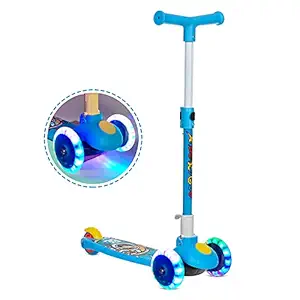 NHR Smart Kick Scooter, 3 Adjustable Height, Foldable,Front Wheel Light & PVC Wheels for Kids (3 to 8 Years)