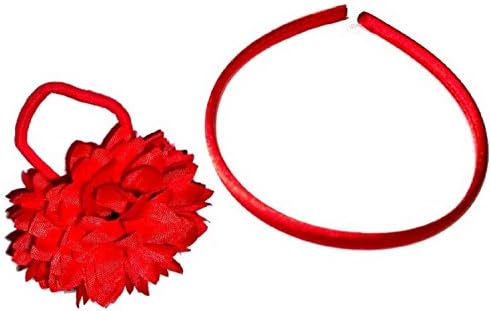 Girls/Ladies Hair Alice Band and Flower Xmas Stocking Filler - Red