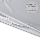 Seitenschläferkissen Stillkissen Bezug 40 x 145 cm Mikrofaser Doppelpack BeBasic silber-grau - 3