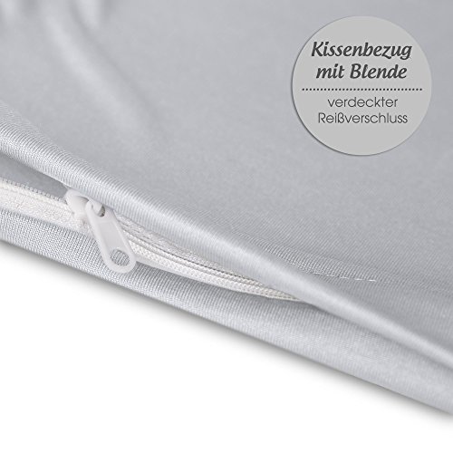 Seitenschläferkissen Stillkissen Bezug 40 x 145 cm Mikrofaser Doppelpack BeBasic silber-grau - 3