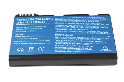 TOKUYI® Li-ion 11,10 Volt 5200mAh Notebook Laptop Akku Ersatzakku für ACER Extensa 5230, 5230E, 5420, 5430, 5610, 5620, 5630EZ, 5630Z, 5630ZG, 7620Z, TravelMate 6552, 7520-502G25Mn, 7720G-702G50Mn, TM5730-662G25Mn, ACER Extensa 5210, 5220, 5235, 5420G, 5620G, 5620Z, 5630, TravelMate 5330, 5520, 5730, TM5330 Series Laptop Battery - 6