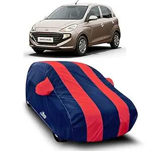 DREAM STORE - Water Resistant - dust Proof - car Body Cover for Hyundai New Santro car Cover - Water Resistant UV Proof - car Body Cover (Strips Red with Mirror Pockets)