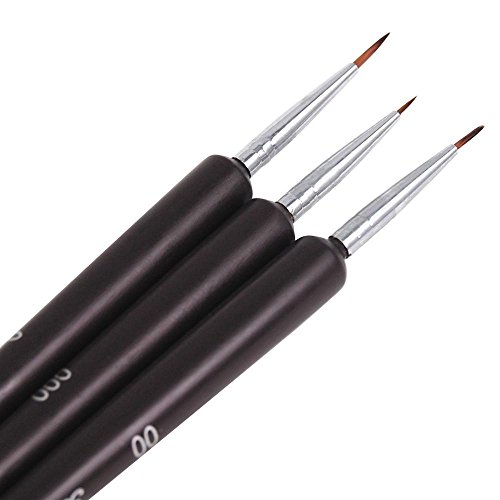 Yahee 3tlg Nagel Pinsel Set / Kunst Malerei Pen -Schwarz - 5