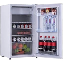 COSTWAY Frigo Combiné Congélateur Réfrigérateur Mini-Réfrigérateur,Capacité 91L,230v,50HZ Classe d'Efficacité Energétique A+,Certification CEL Blanc
